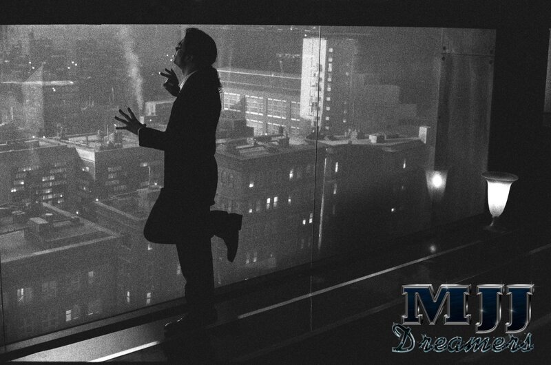 Silhouette of Man on Balcony — Black