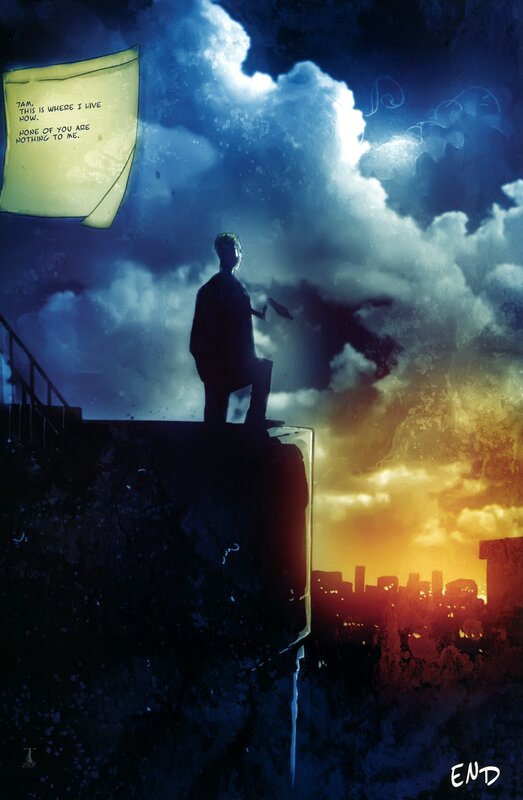 Silhouette of Man on Ledge