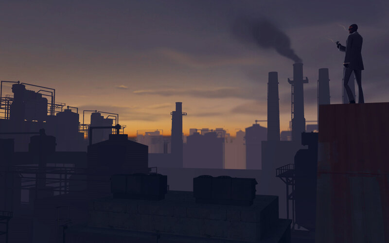 silhouette of man on rooftop