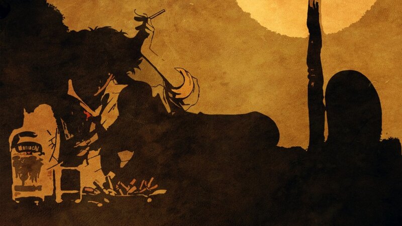 Silhouette of Man Smoking — Brown