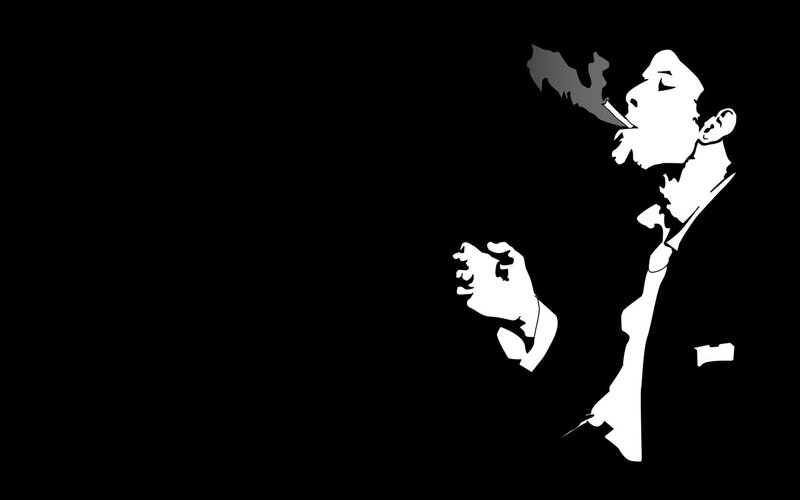 silhouette of man smoking