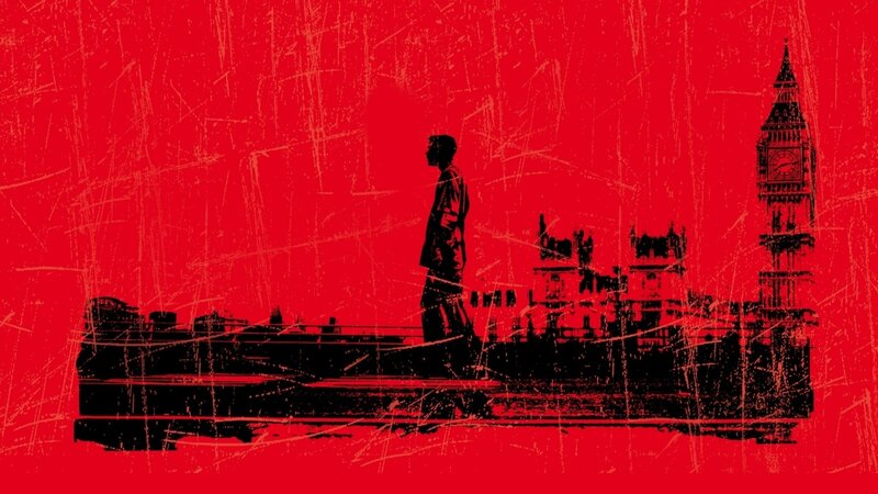 Silhouette of Man Standing — Red