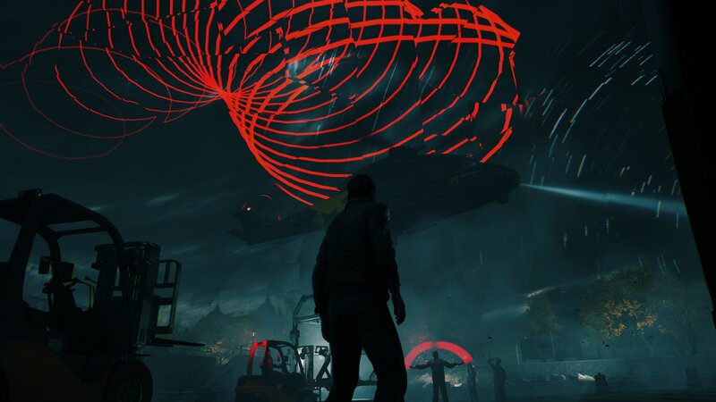 Silhouette of Man Watching Helicopter