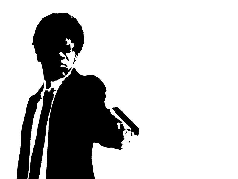 silhouette of man with gun