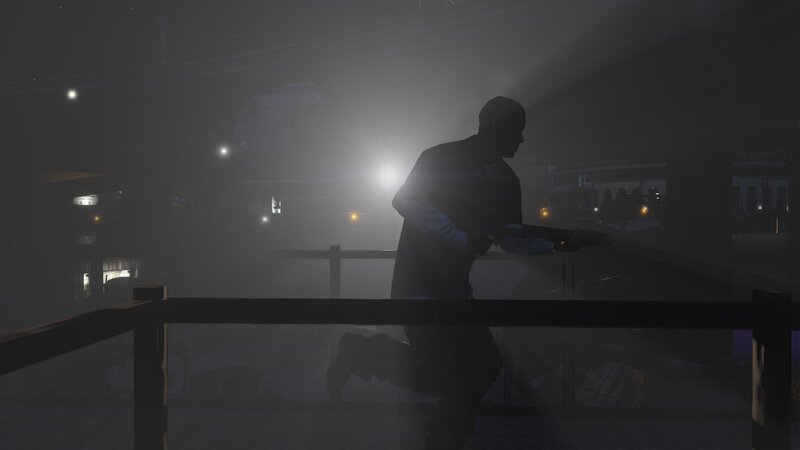 Silhouette of Man with Gun — Black, Dark, Tense