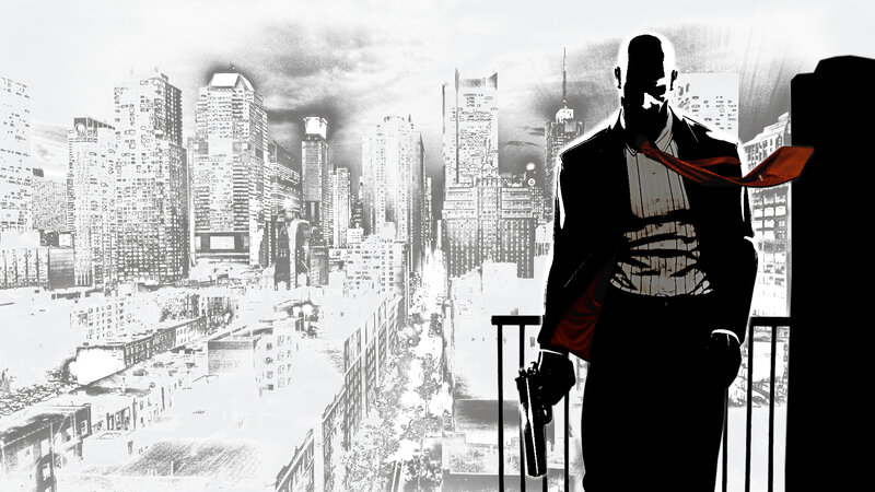 Silhouette of Man with Gun — Black
