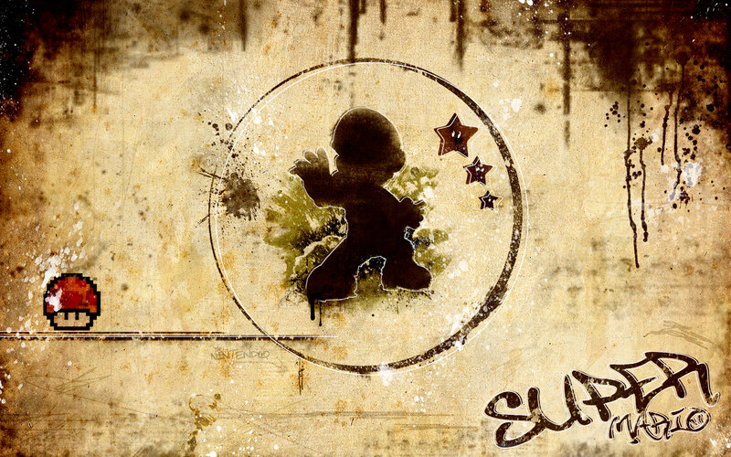 Silhouette of Mario Character — Brown