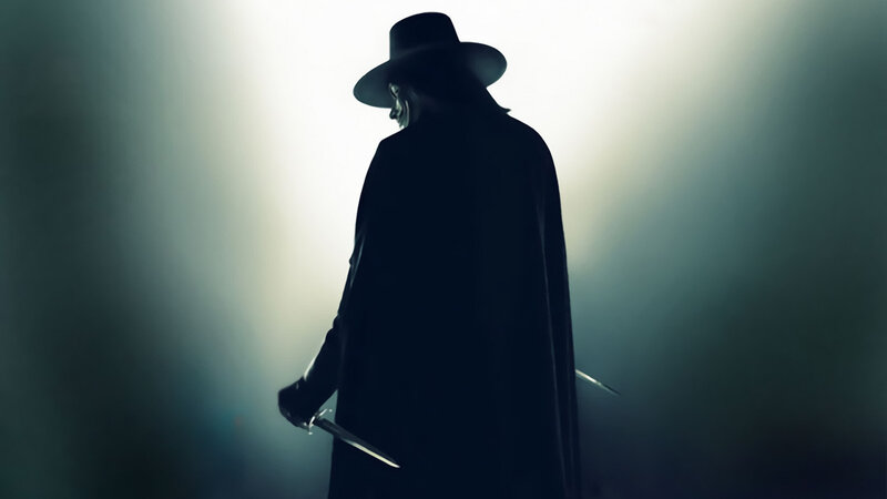 silhouette of masked figure