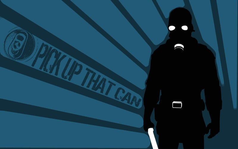 Silhouette of Masked Figure — Blue