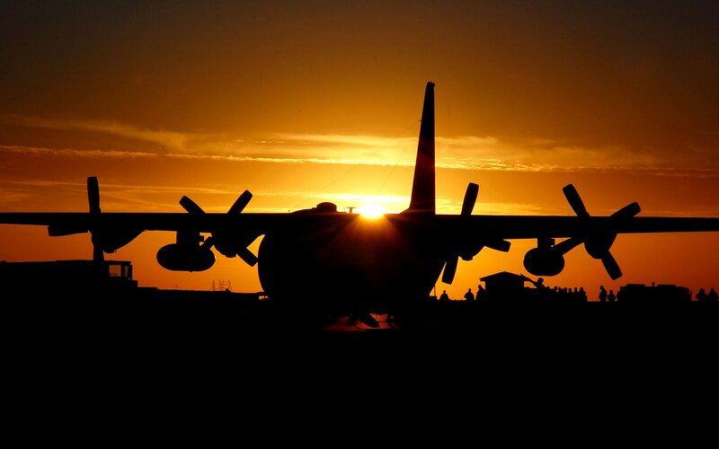 Silhouette of Military Plane