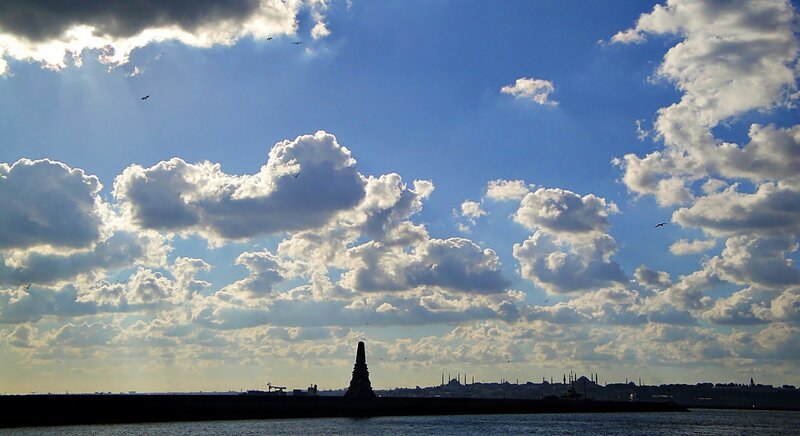Silhouette of Monument and City