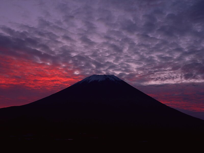 Silhouette of Mount Fuji — Purple, Dramatic