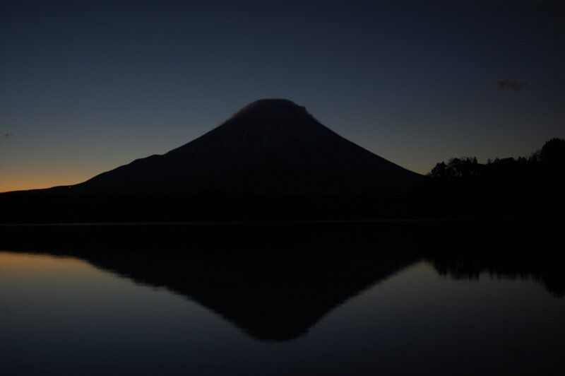 Silhouette of Mount Fuji