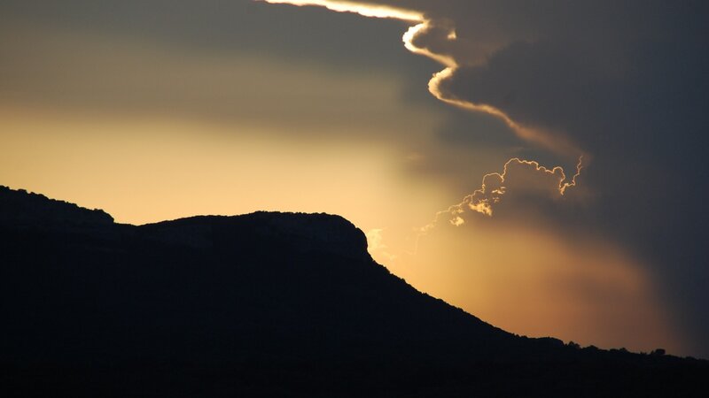 Silhouette of Mountain — Orange, Dramatic