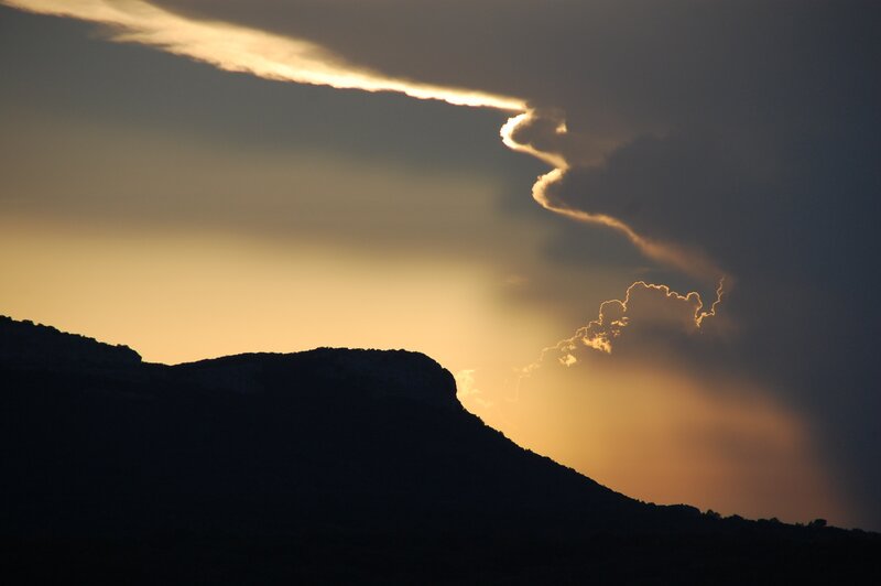 Silhouette of Mountain — Orange