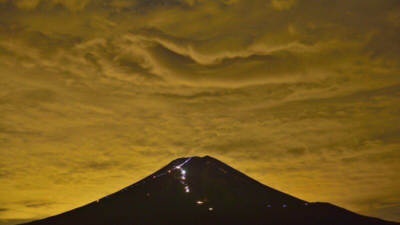 Silhouette of Mountain — Yellow