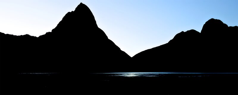 silhouette of mountains at dawn