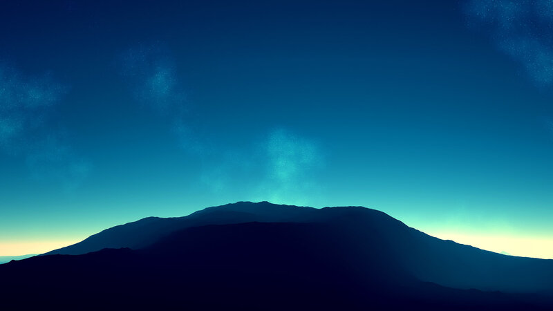 Silhouette of Mountains — Blue