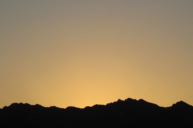 Silhouette of Mountains — Orange, Serene