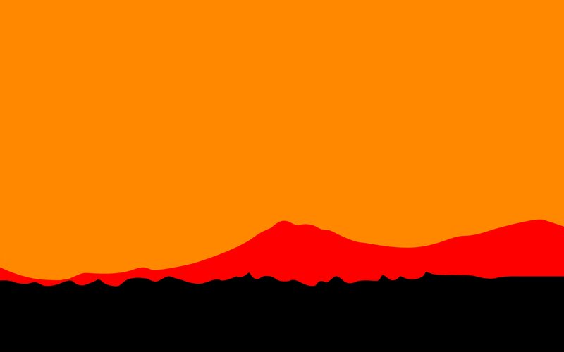Silhouette of Mountains — Orange