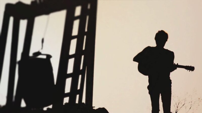 Silhouette of Musician — Black, Dramatic, Sunset