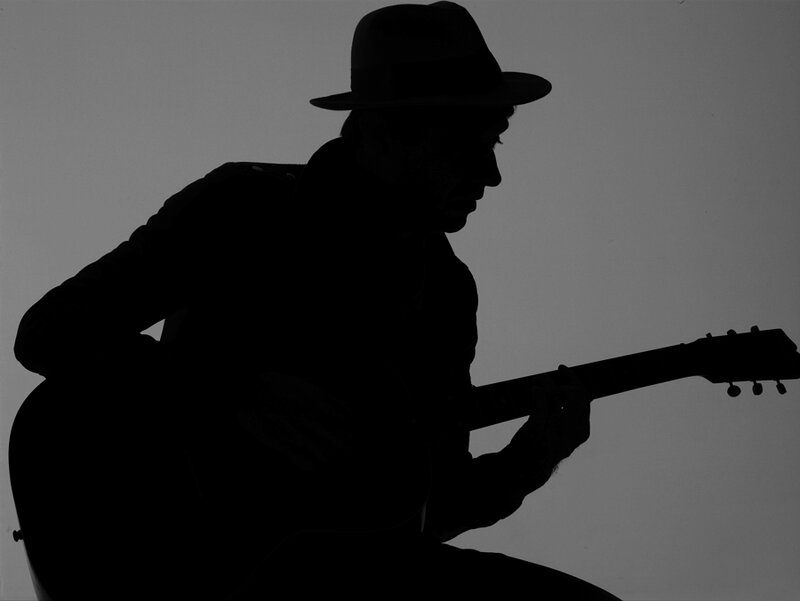 Silhouette of Musician — Black, Dramatic
