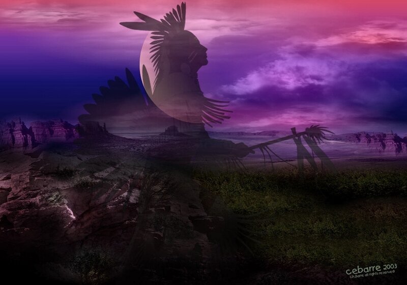 Silhouette of Native American Chief