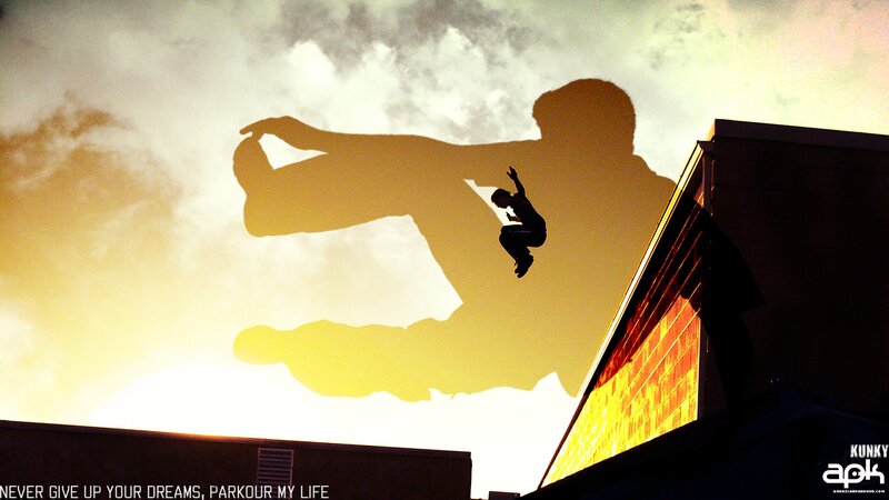 Silhouette of Parkour Jumper