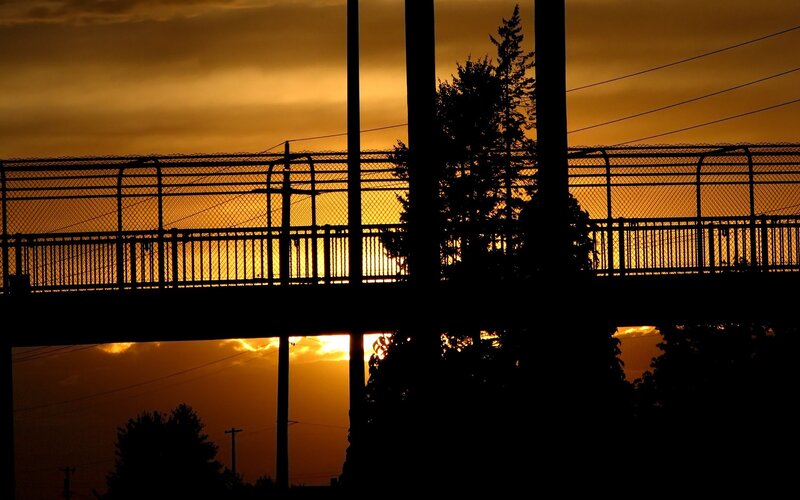 Silhouette of Pedestrian Bridge