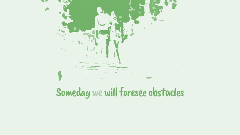 Silhouette of People Walking — Green