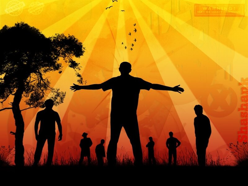 Silhouette of People — Yellow