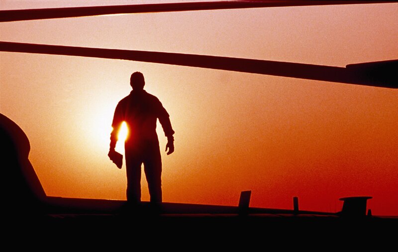 silhouette of person at sunset