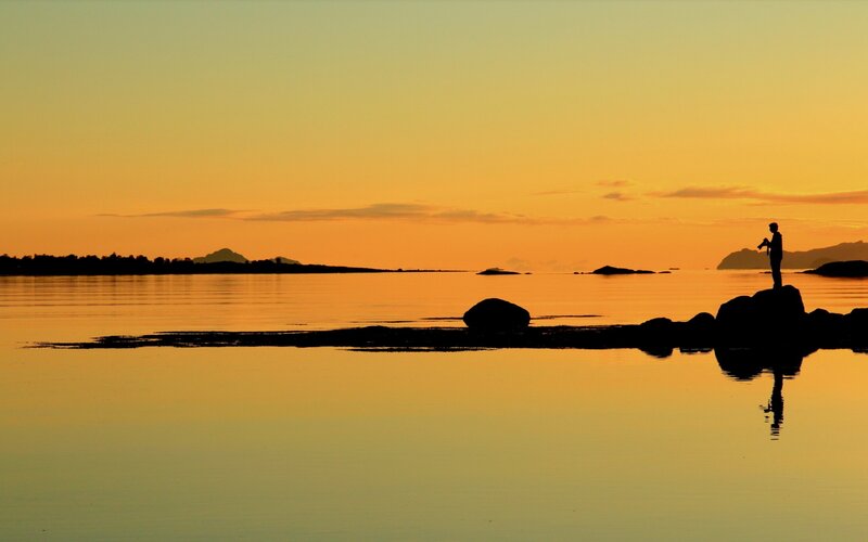 Silhouette of person at sunset