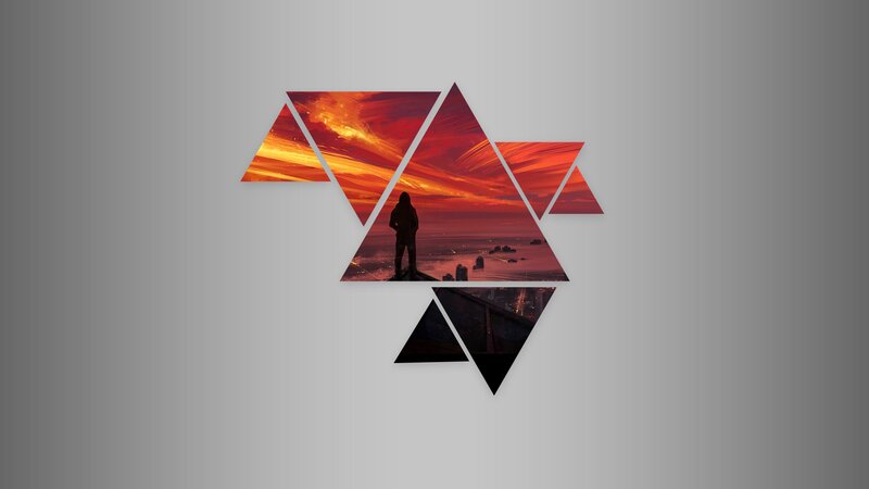 Silhouette of Person at Sunset — Red