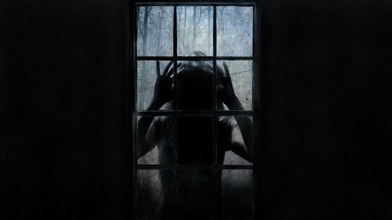 Silhouette of Person at Window — Black, Dramatic, Night