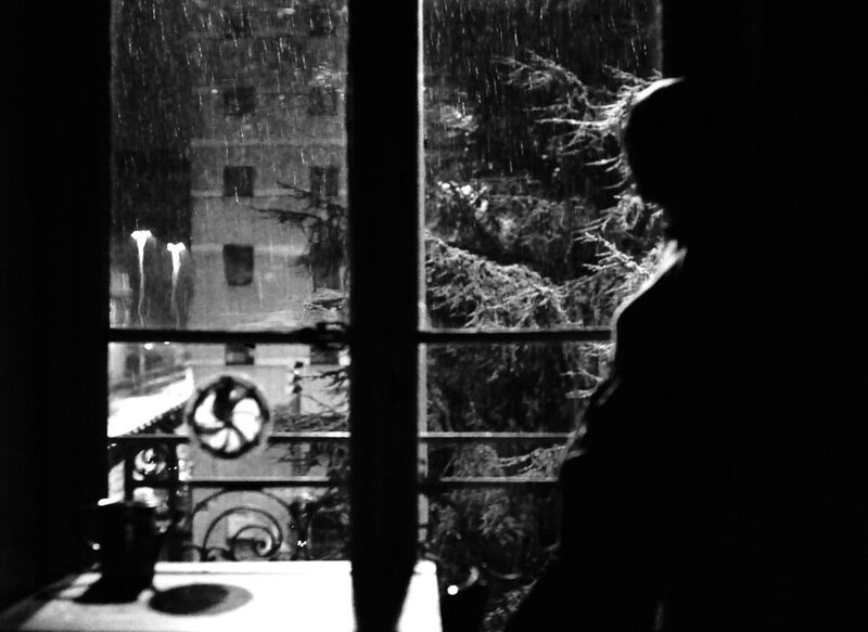 Silhouette of Person at Window — Black