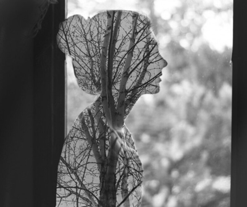 Silhouette of Person — Black, Contemplative