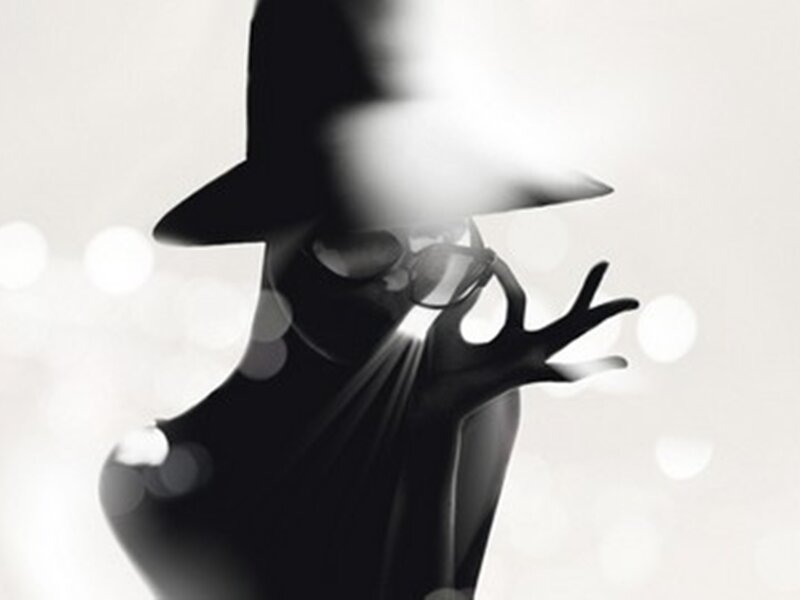 Silhouette of Person — Black, Dramatic, Digital Art, Hat