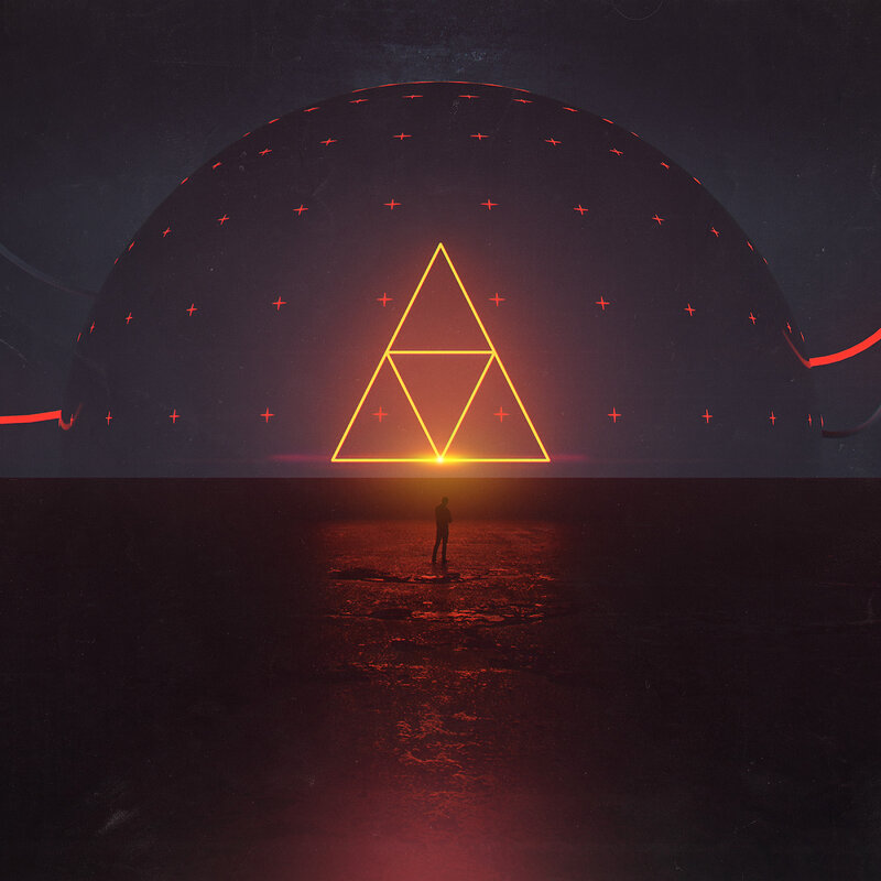 Silhouette of Person — Black, Dramatic, Night, Digital Art, Triangle