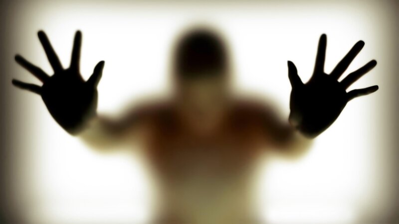 Silhouette of Person — Black, Dramatic, Photograph, Hands, Glass