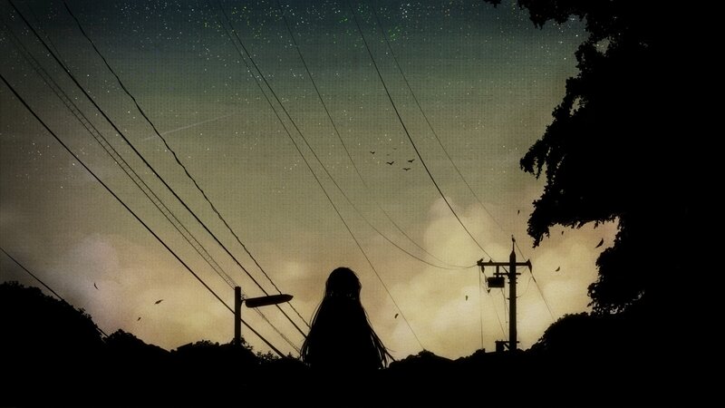 Silhouette of Person — Black, Serene, Night, Digital Art, Trees