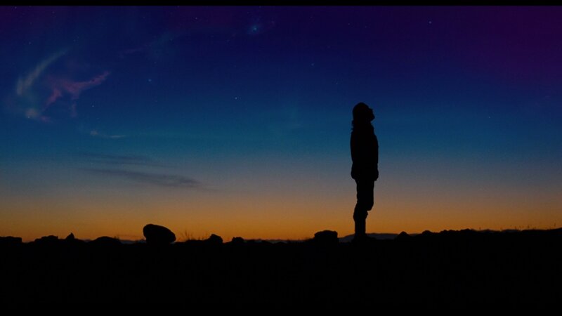 Silhouette of Person — Blue, Serene, Night, Photograph