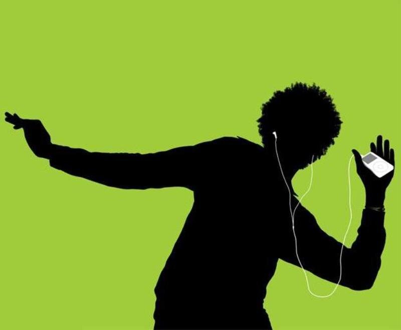 Silhouette of Person Dancing — Green