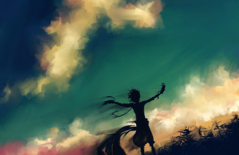 Silhouette of Person Dancing — Teal