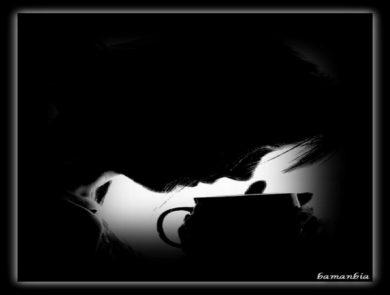Silhouette of Person Drinking