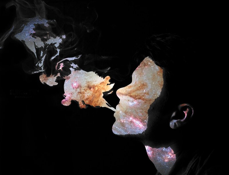 Silhouette of Person Exhaling