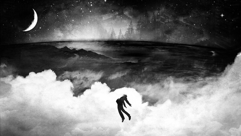 Silhouette of Person Falling — Black, Dramatic