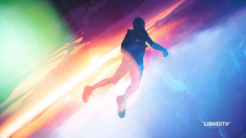Silhouette of Person Falling — Blue, Dramatic