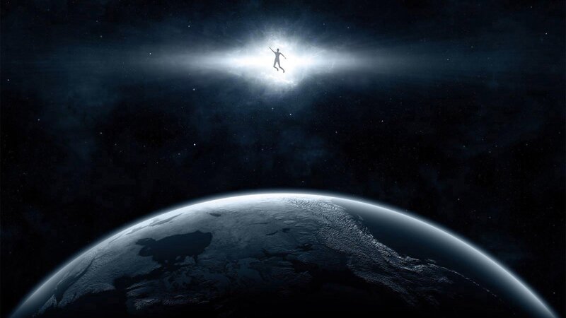 Silhouette of Person Floating — Black, Dramatic, Night