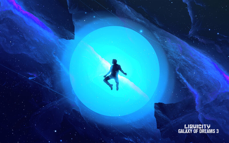 Silhouette of Person Floating — Blue, Dramatic